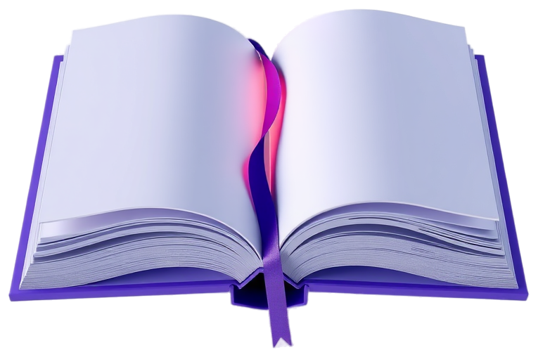 Conceptual 3D illustration of an open field guide book — the automation playbook